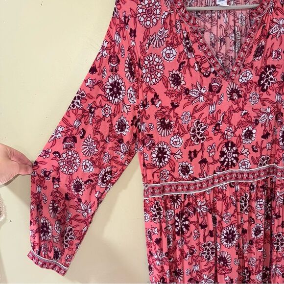 Old navy size medium Floral-Print Tiered-Hem Midi Swing Dress - Picture 3 of 7